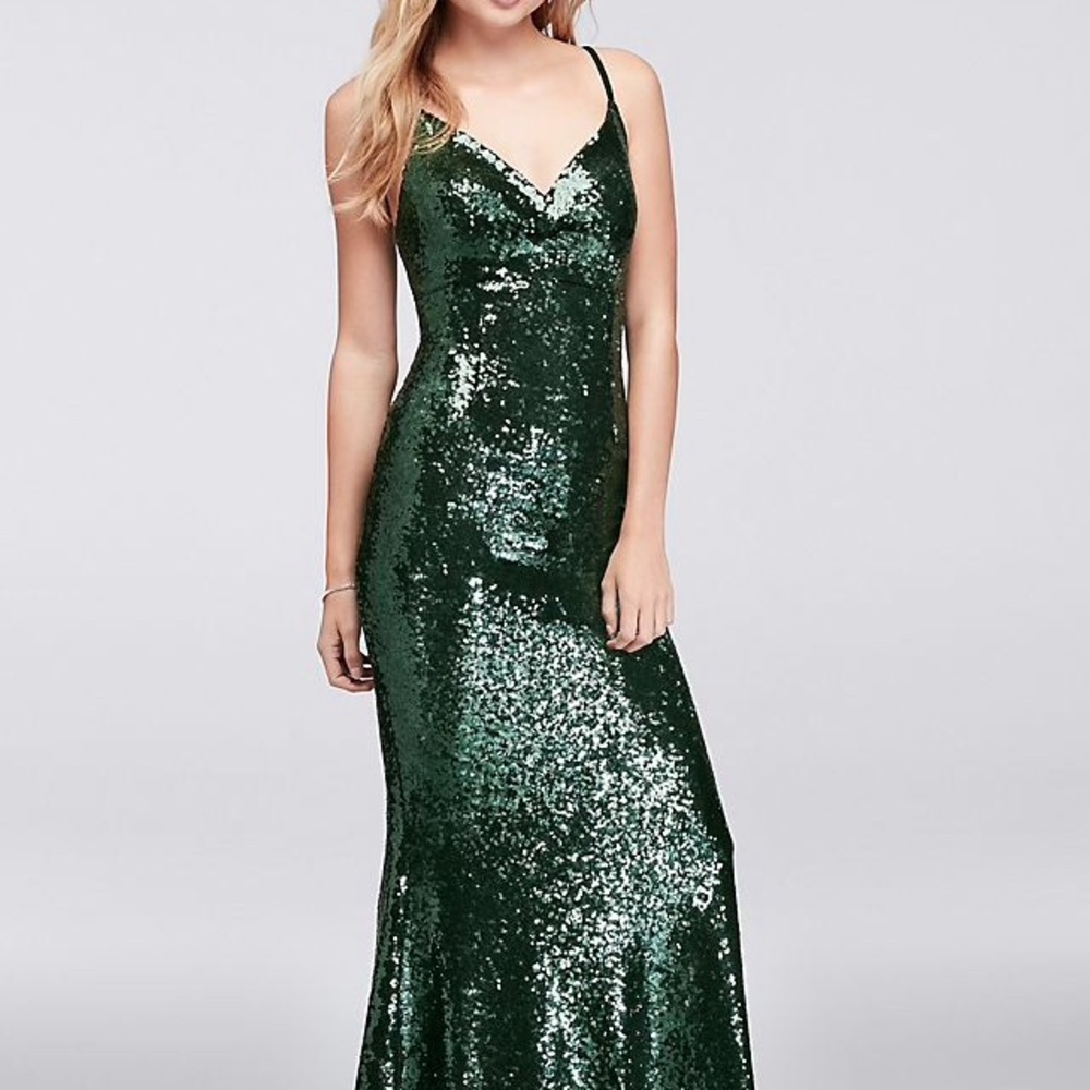 Keyhole Sequin Prom Dress